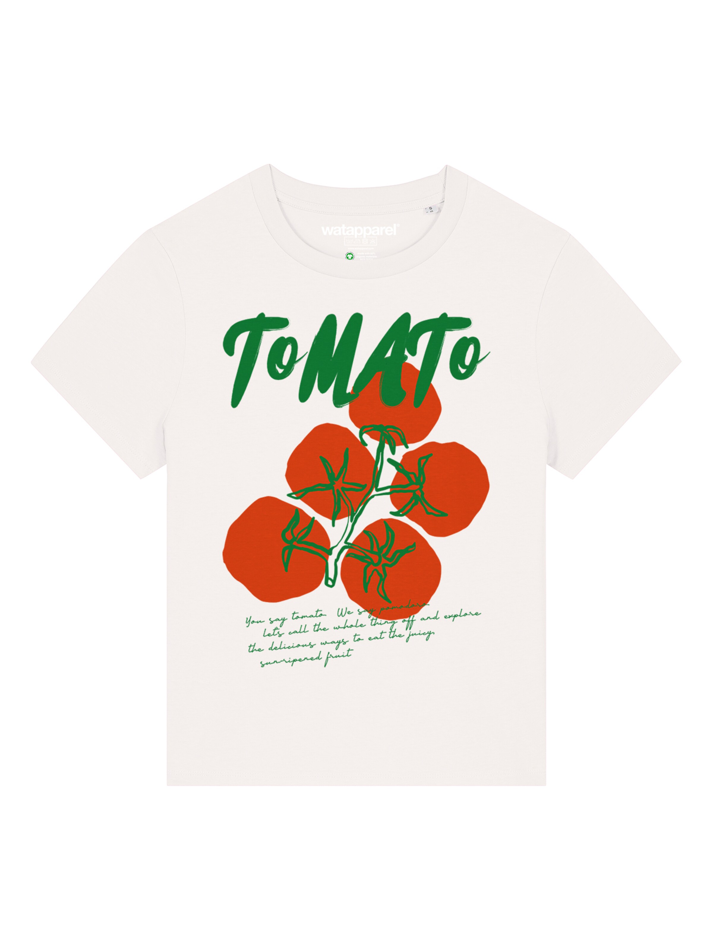 Watapparel T-Shirt 'Tomato' in Weiß: Vorderseite