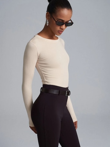 Dilvin Shirt bodysuit in Beige