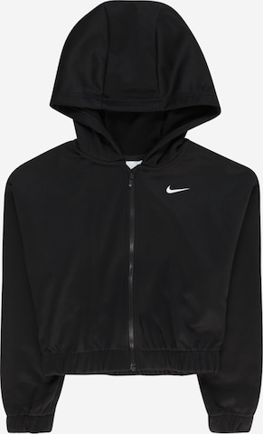 NIKE - Sudadera con cremallera deportiva en negro: frente