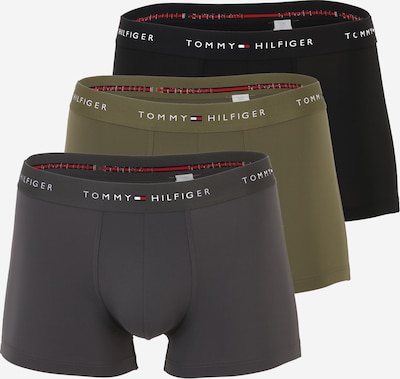 S dydžio Boxer trumpikės iš Tommy Hilfiger Underwear, spalva – grafito / alyvuogių spalva / juoda / balta, Prekių apžvalga