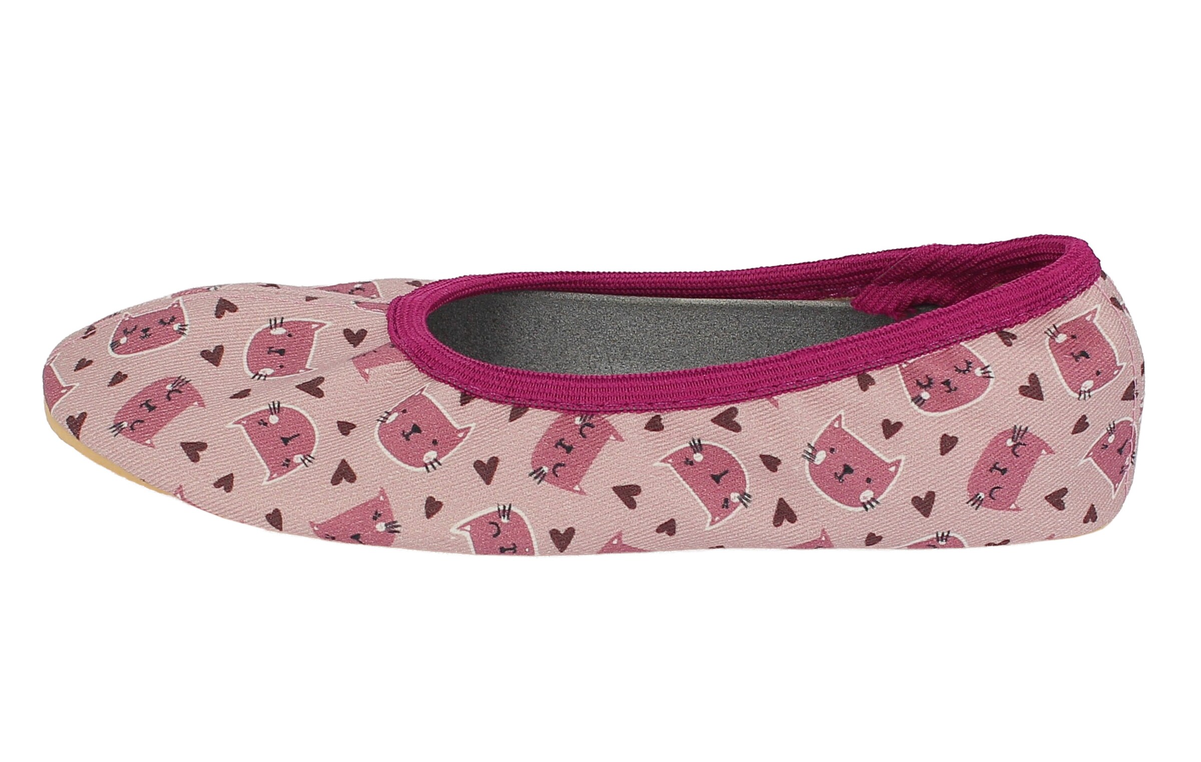 BECK Pantofle 'Cats' – pink: přední strana