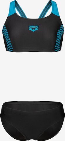 ARENABustier Bikini 'OPENINGS' - crna boja: prednji dio