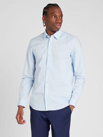 Coupe regular Chemise business TOM TAILOR DENIM en bleu : devant