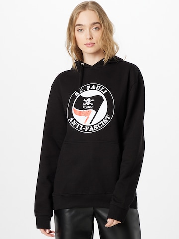 FC St. Pauli Sweatshirt 'Anti Fascist' in Zwart: voorkant