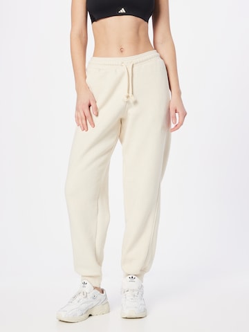 ADIDAS SPORTSWEAR Tapered Workout Pants 'All Szn Fleece' in Beige: front