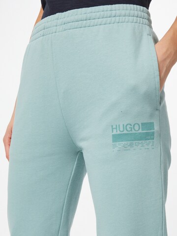 HUGO Red Tapered Trousers in Green