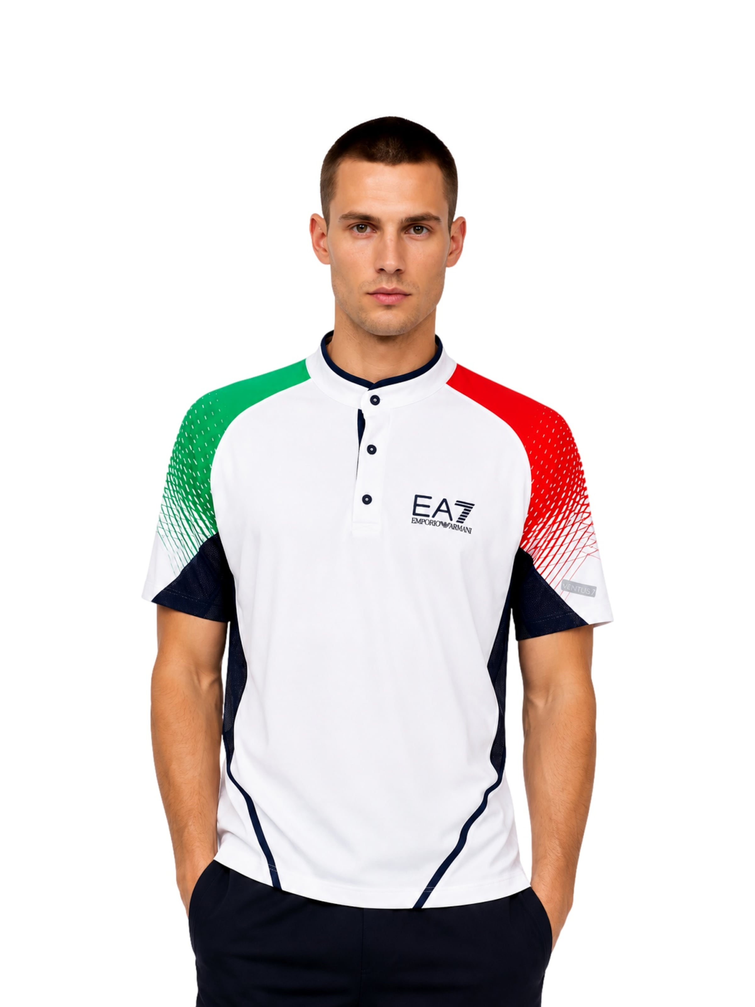 EA7 Emporio Armani Тениска в бяло: отпред