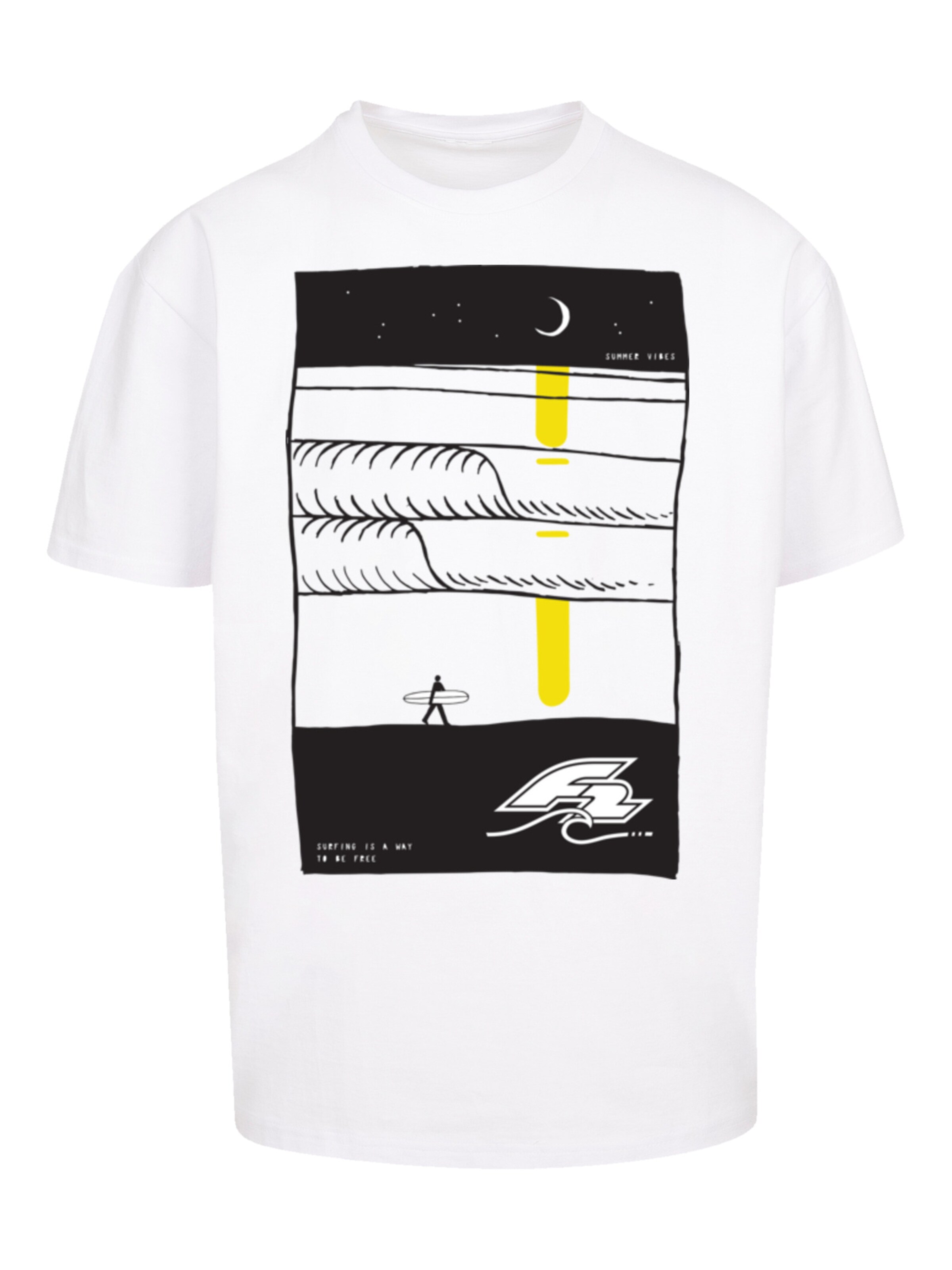 F2 Shirt 'F2 Be Free Surfer Style Sommer' in White: front
