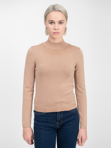 Influencer Pullover in Gold: Vorderseite