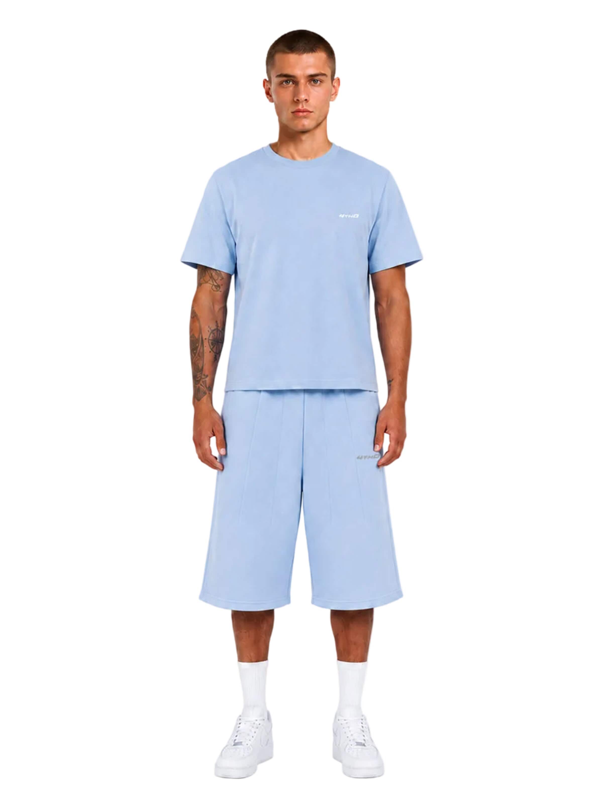 4thD - Camiseta 'Slim Fit Tee - Sky Blue' en azul