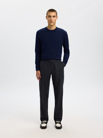 SELECTED Slim fit Pleated Pants in Blue