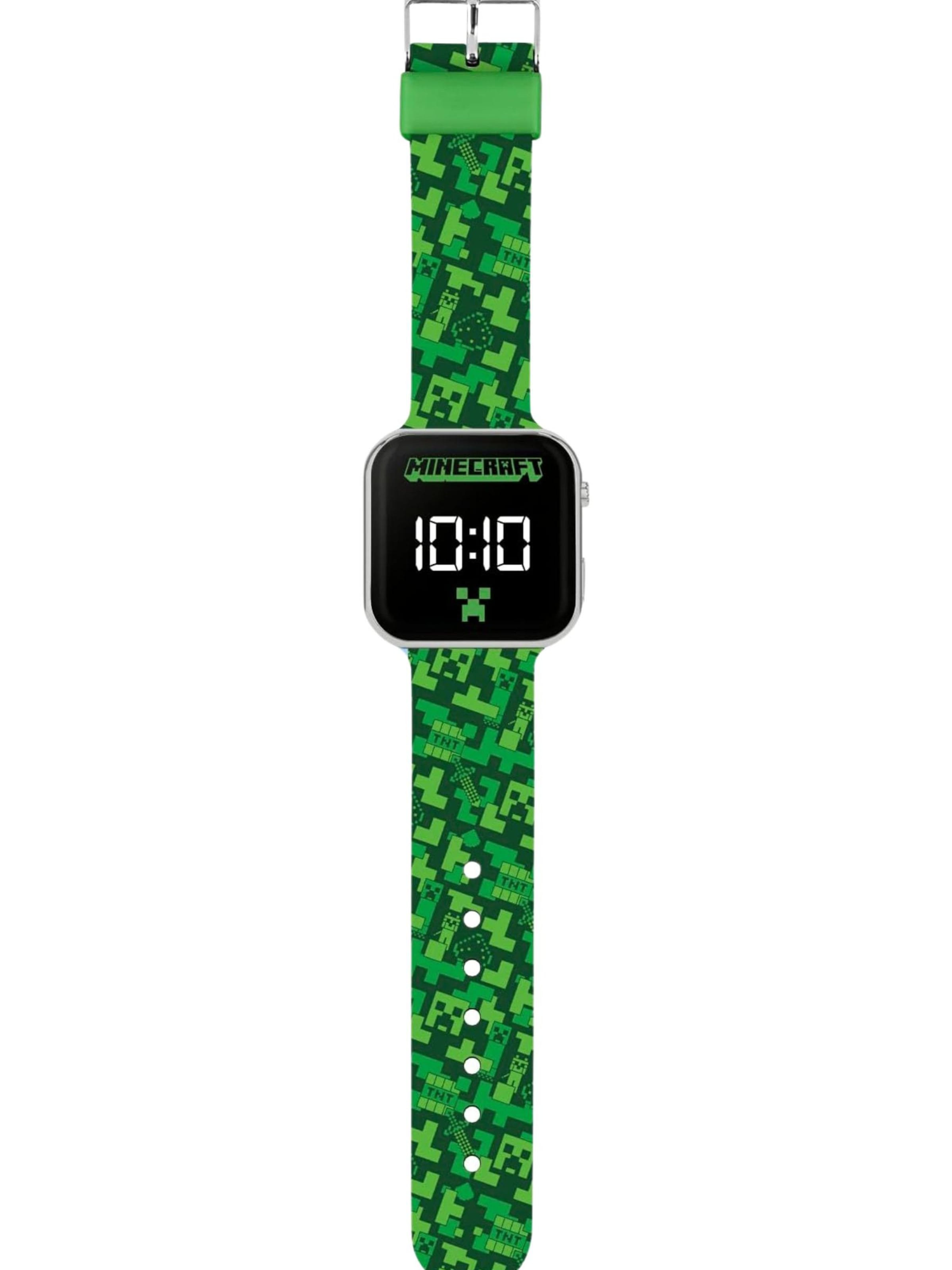 Montre 'Minecraft Casual LED-Uhr' DISNEY en vert : devant