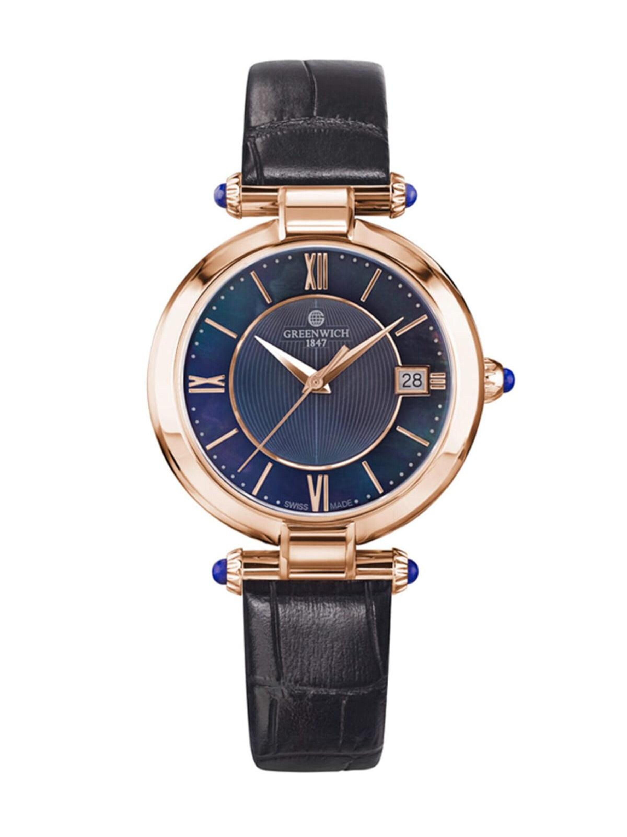 Orologio analogico di Greenwich in nero: frontale