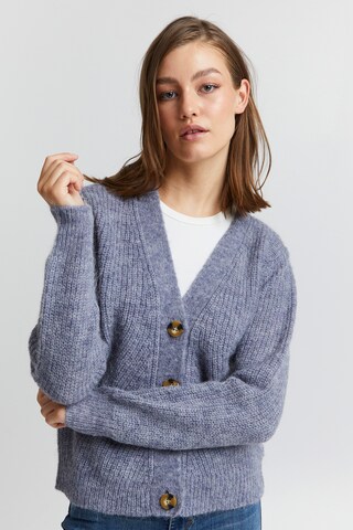 PULZ Jeans Knit Cardigan in Blue: front