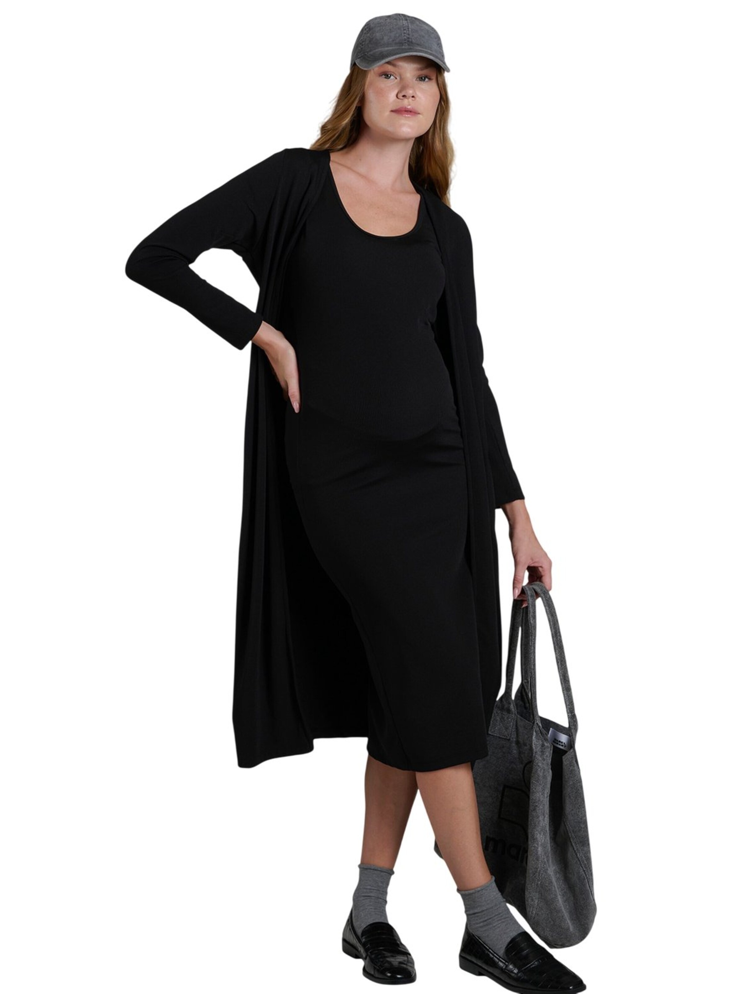 LYN MAMA Jurk in Zwart: voorkant