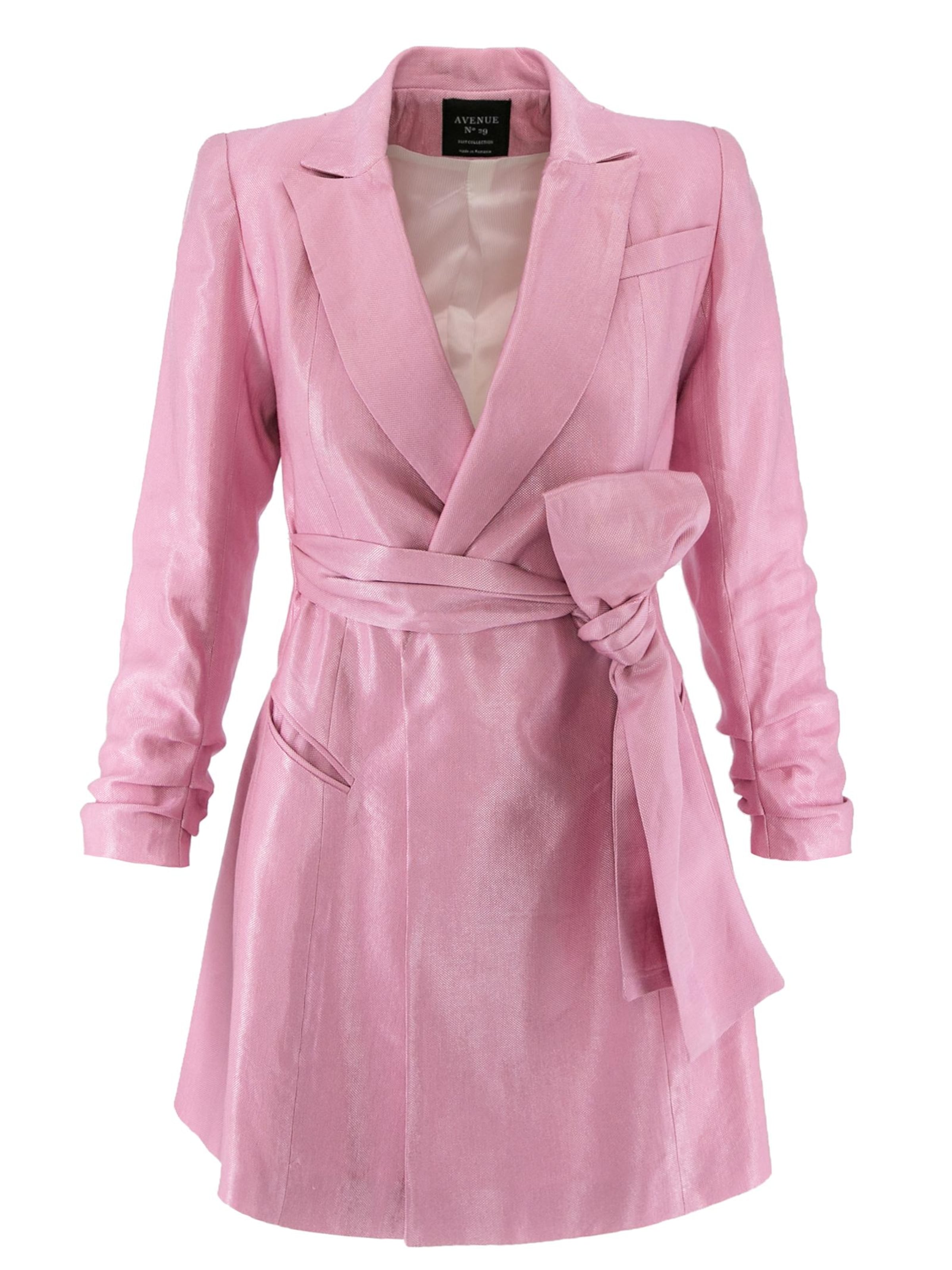 AVENUE N°29 Blazer 'Metallized Linen Blazer Dress With Bow - Pink & Purple' i pink: forside