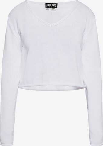 ROCKEASY Sweater in White: front