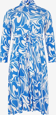 Yoek Shirt Dress in Blue: front