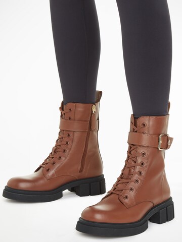 TOMMY HILFIGER Lace-Up Ankle Boots in Brown: front