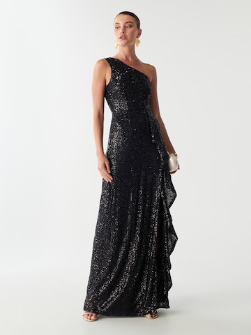 BWLDR Avondjurk 'CATIA' in Zwart: voorkant