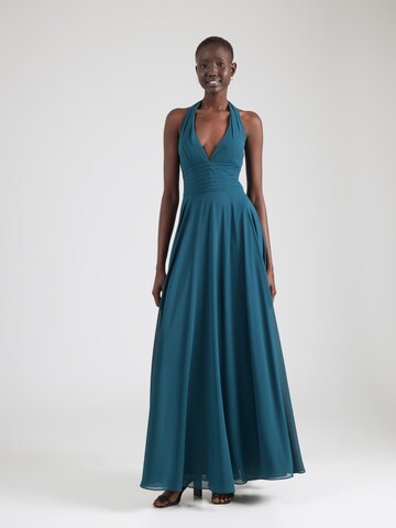 mascara - Vestido de noche en verde: frente