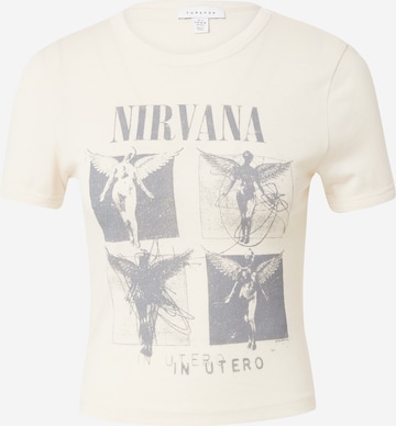 T-shirt TOPSHOP en beige : devant