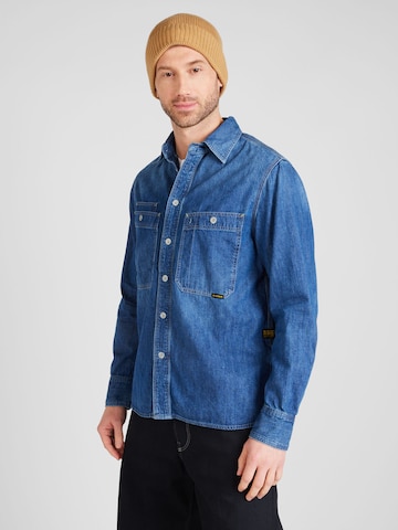 G-Star RAW Regular fit Button Up Shirt 'Nimes' in Blue: front