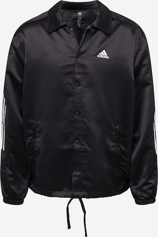 ADIDAS SPORTSWEAR Sports jacket 'Satin es' in Black: front