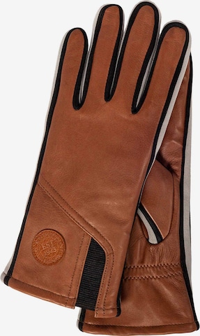 KESSLER Full Finger Gloves 'Gil' in Brown: front