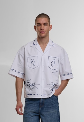 Another Cotton Lab Comfort Fit Hemd 'Aquarel' in Weiß