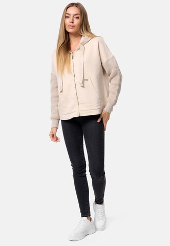 Decay Zip-Up Hoodie in Beige