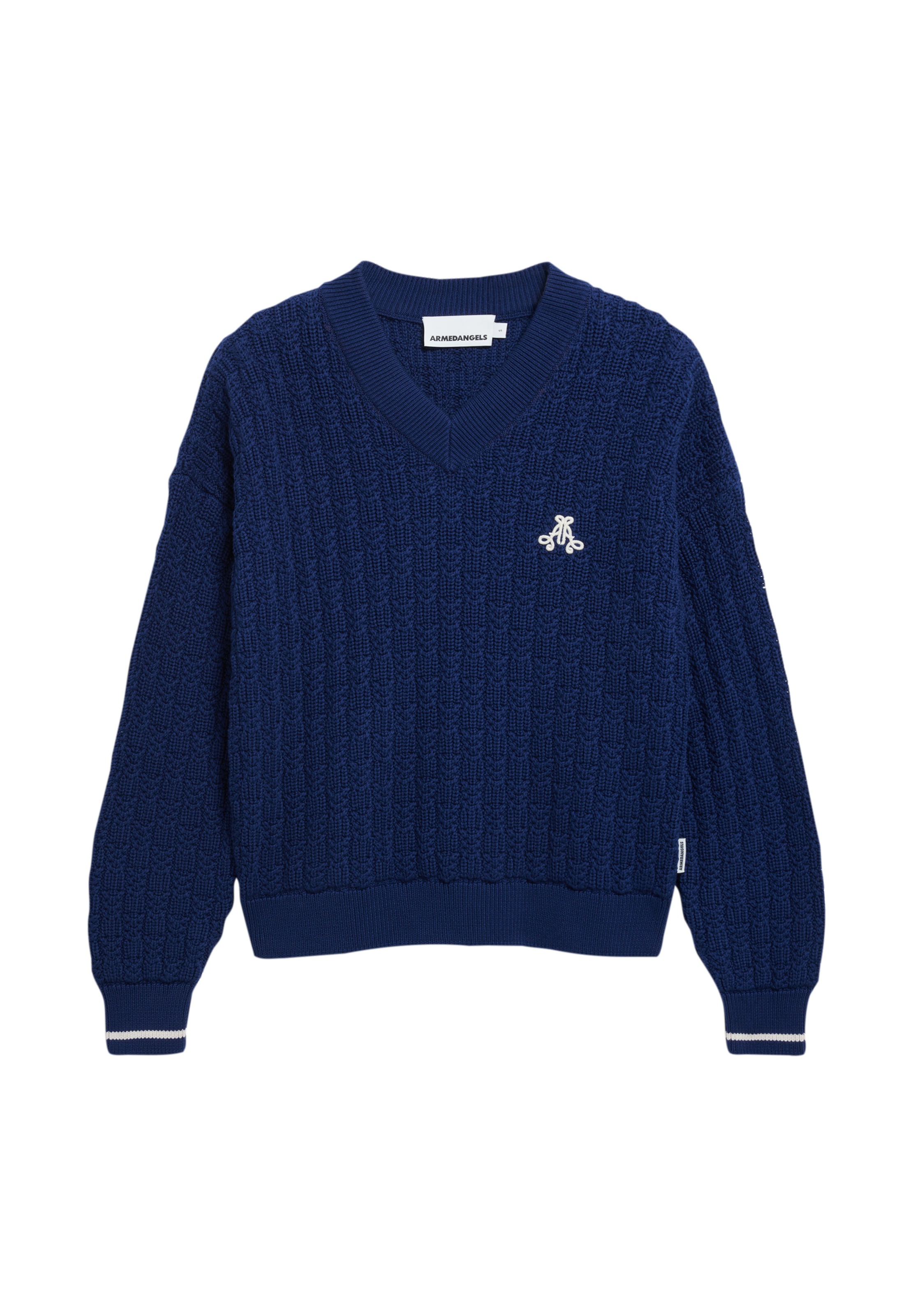 ARMEDANGELS Strickpullover CAARLAS STRUCTURE in Blau: Vorderseite