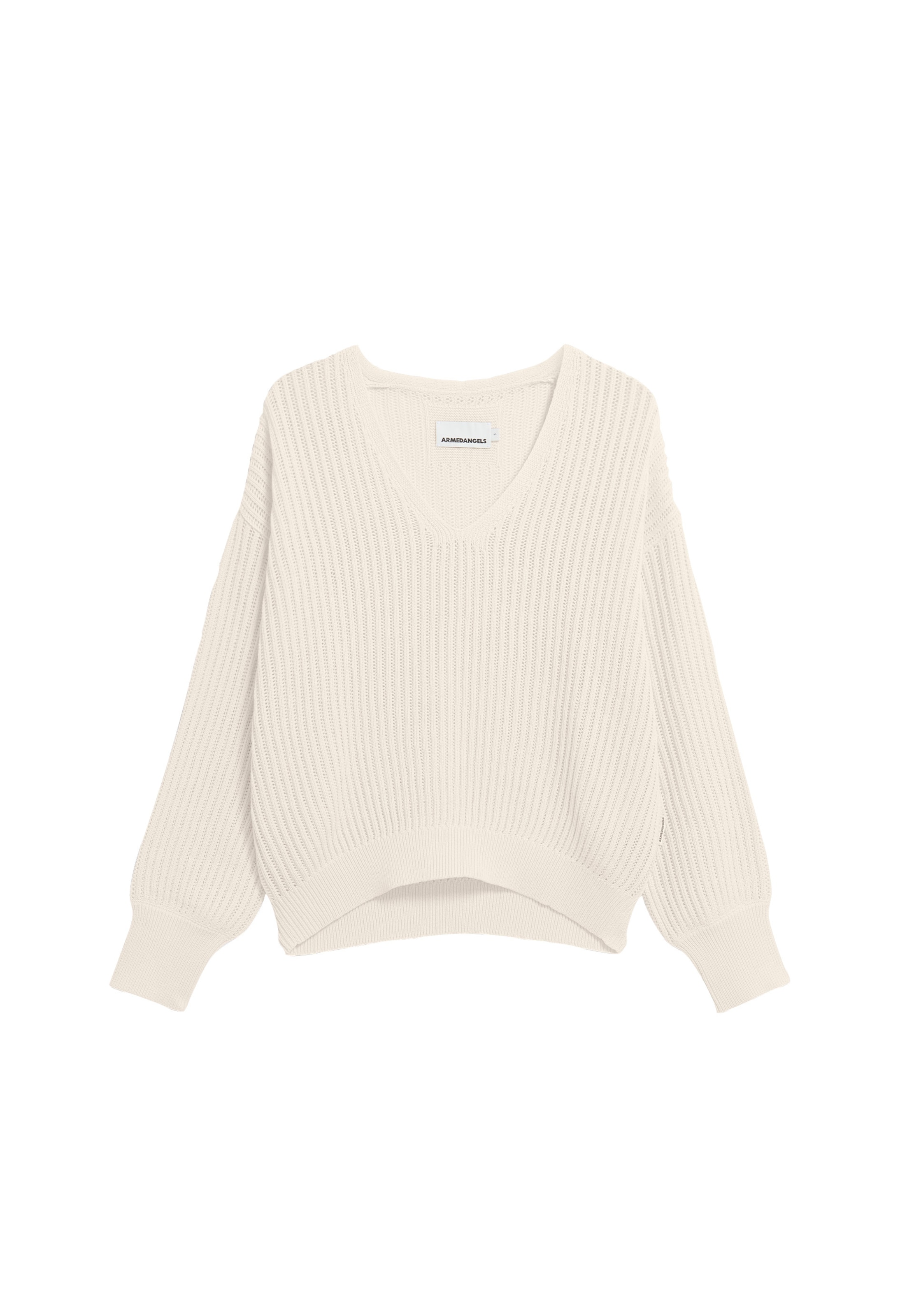 ARMEDANGELS Sweater 'Rabeaa Crochet Lino' in Beige: front