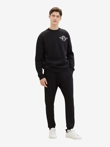 TOM TAILOR DENIM Sweatshirt in Schwarz