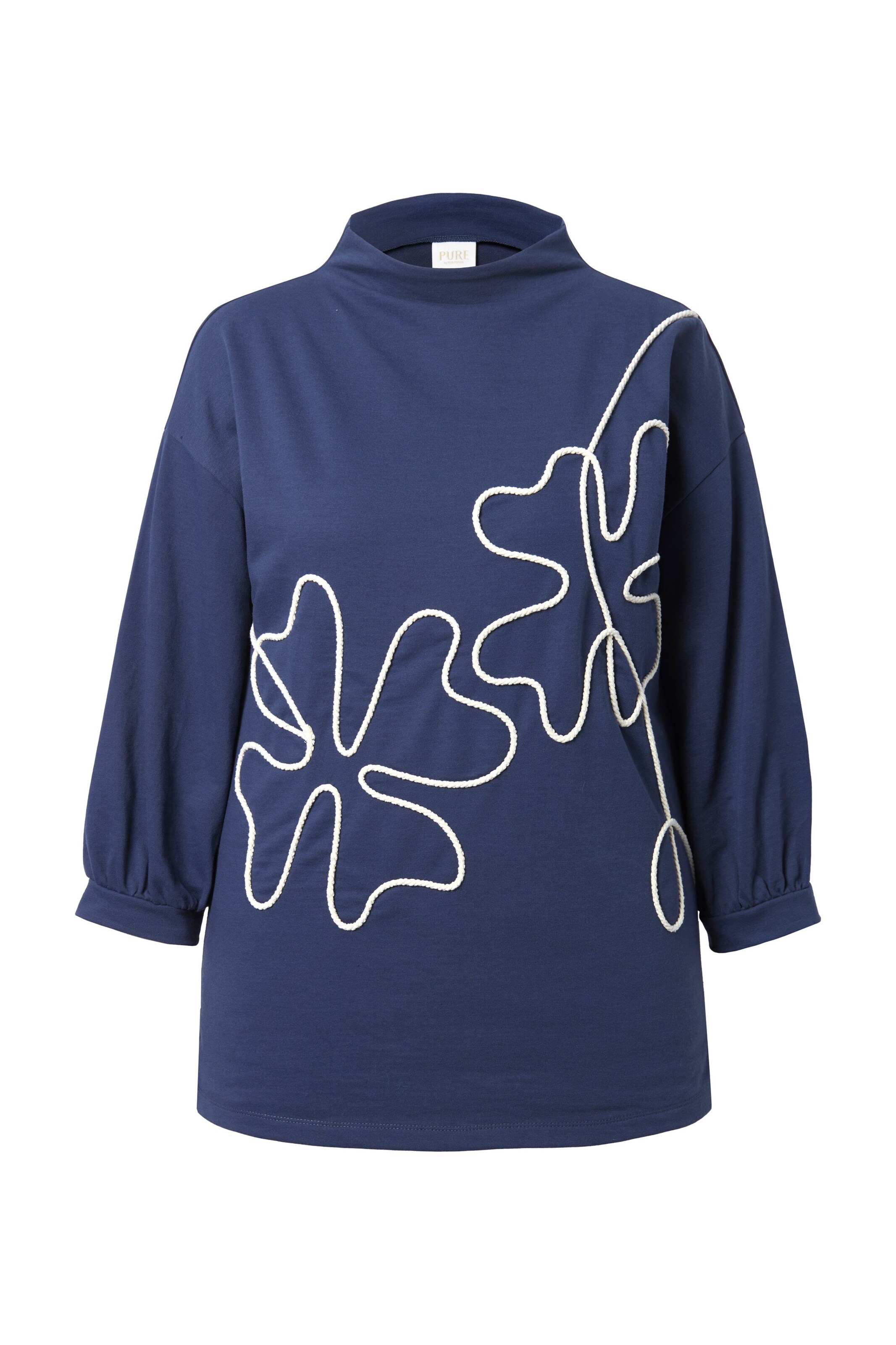 Ulla Popken Sweatshirt in Blauw: voorkant