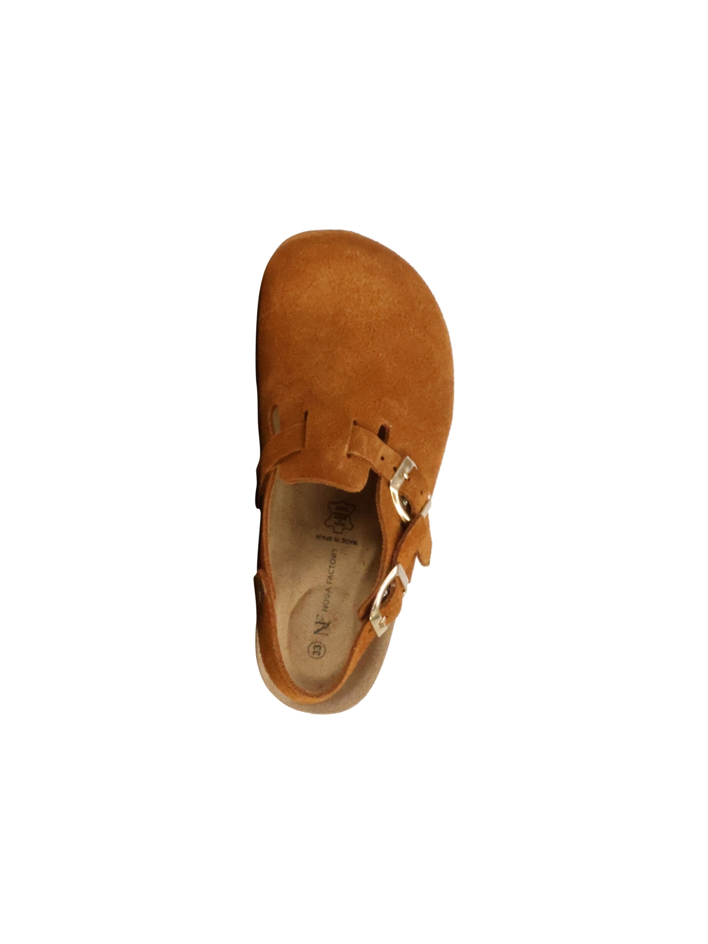 Pantoufle 'Kinder-Pantolette aus Leder Noga Boreali BS Edge' The Divine Factory en marron