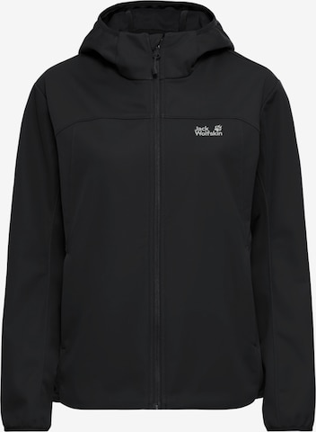 JACK WOLFSKIN Ulkoilutakki 'WINDHAIN 2' värissä musta: etupuoli
