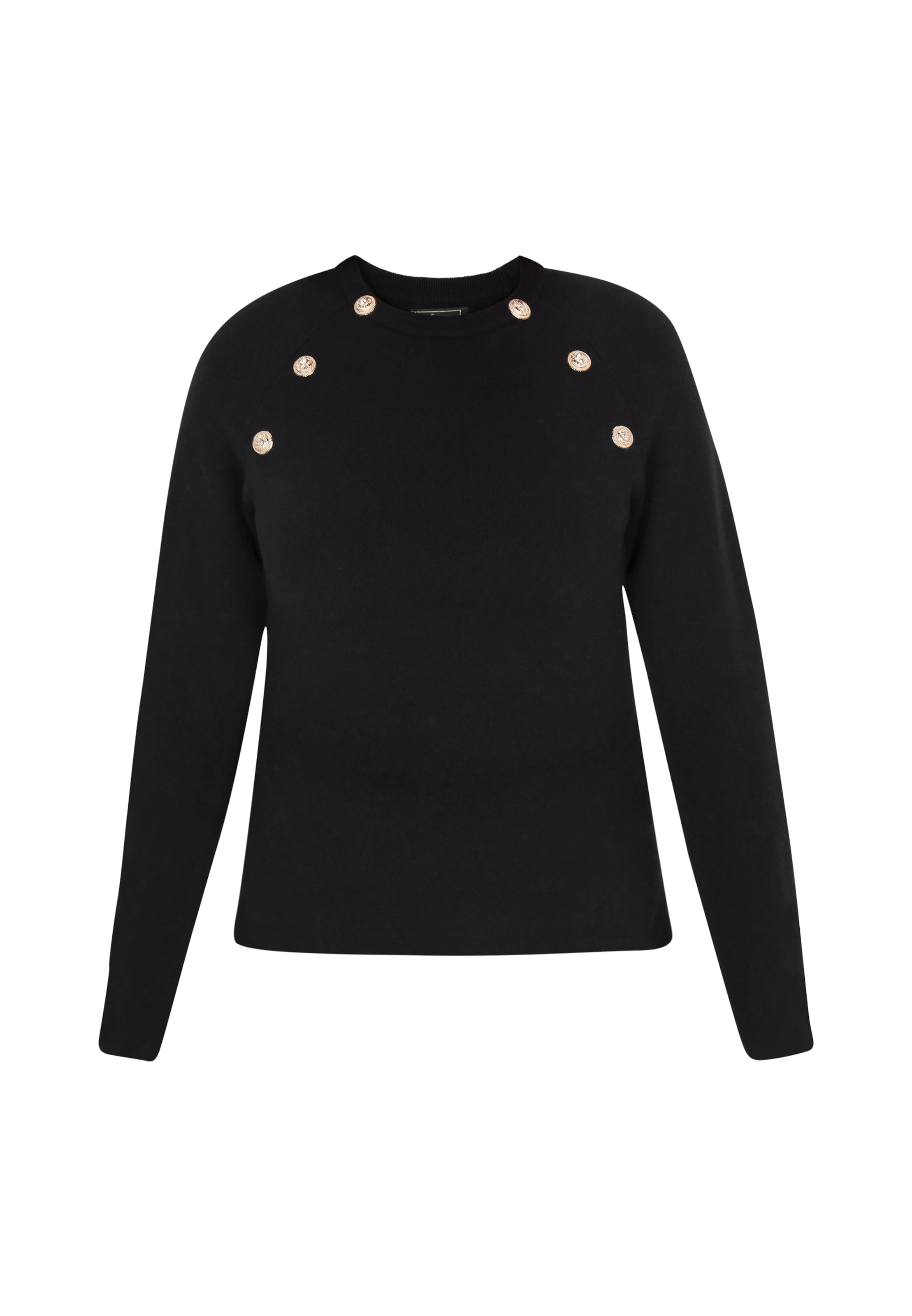 Pulover de la faina pe negru: față