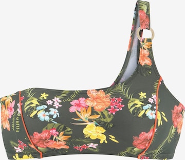 LASCANA Bandeau Bikinitoppi 'Tahiti' värissä vihreä: etupuoli