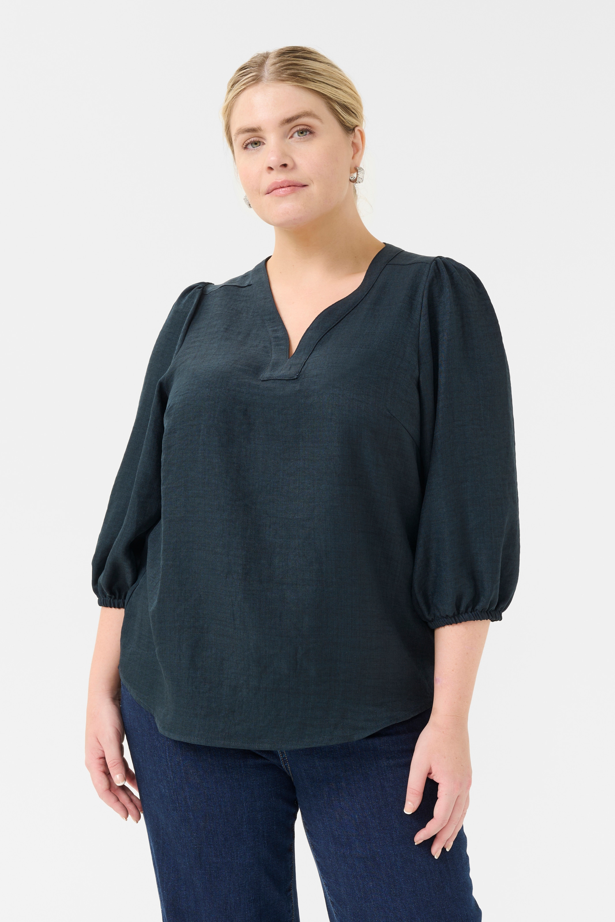 KAFFE CURVE - Blusa 'KCellinor' en verde: frente