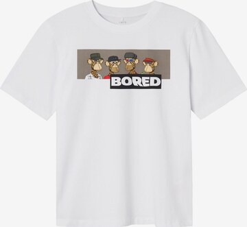 NAME IT Shirt 'Bored Ape' in Weiß: predná strana