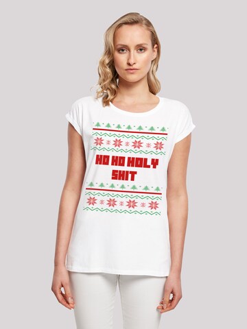 T-shirt 'Ho Ho Holy' F4NT4STIC en blanc : devant