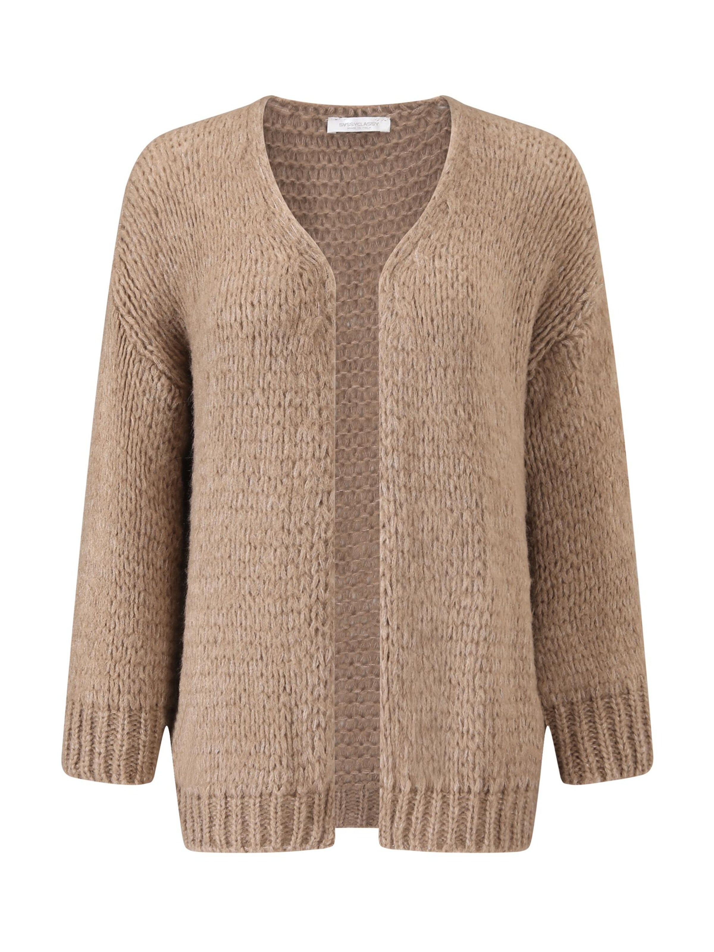 SASSYCLASSY Oversized Cardigan in Brown: front