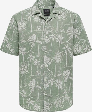 Only & Sons Button Up Shirt 'Caiden' in Green: front