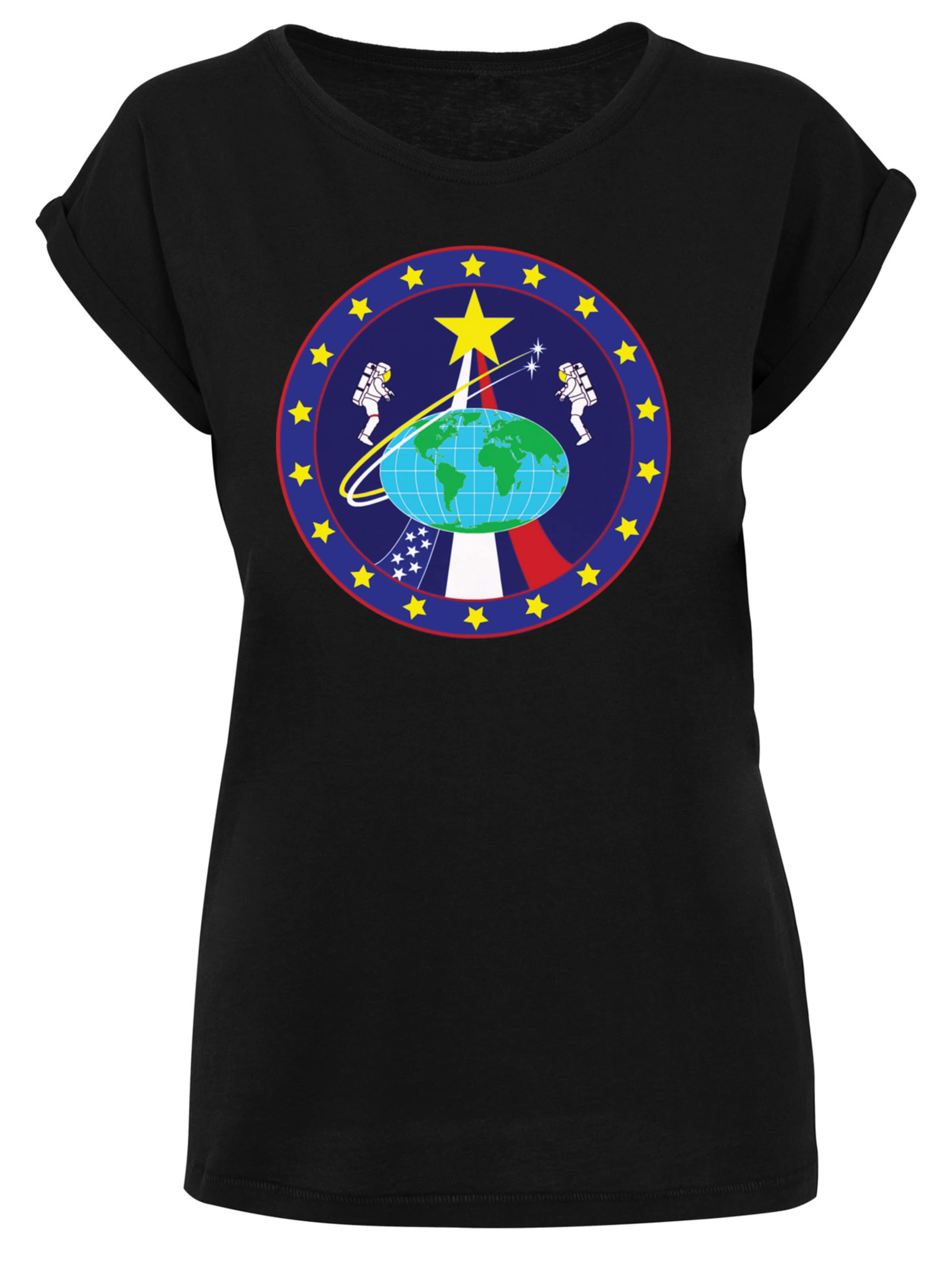 F4NT4STIC T-Shirt 'NASA Classic Globe Astronauts' in dunkelblau / gelb / schwarz / weiß, Produktansicht