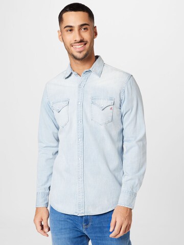 REPLAY Regular fit Overhemd in Blauw: voorkant