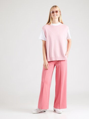 Wide leg Pantaloni cu dungă 'IHKate' de la ICHI pe roz