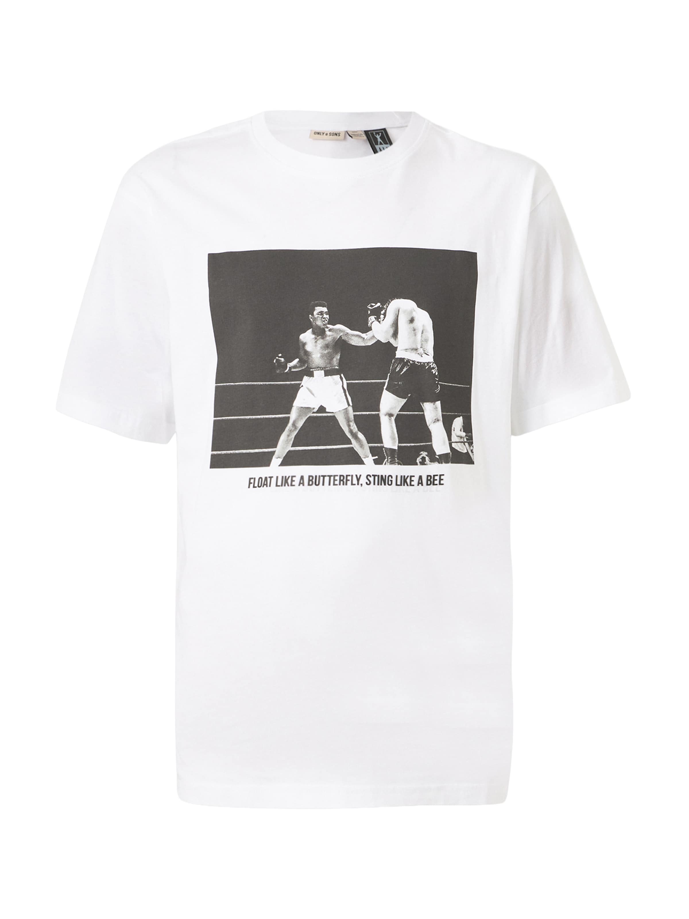 Only & Sons T-Shirt 'ONSMUHAMMAD ALI' en anthracite / blanc, Vue avec produit