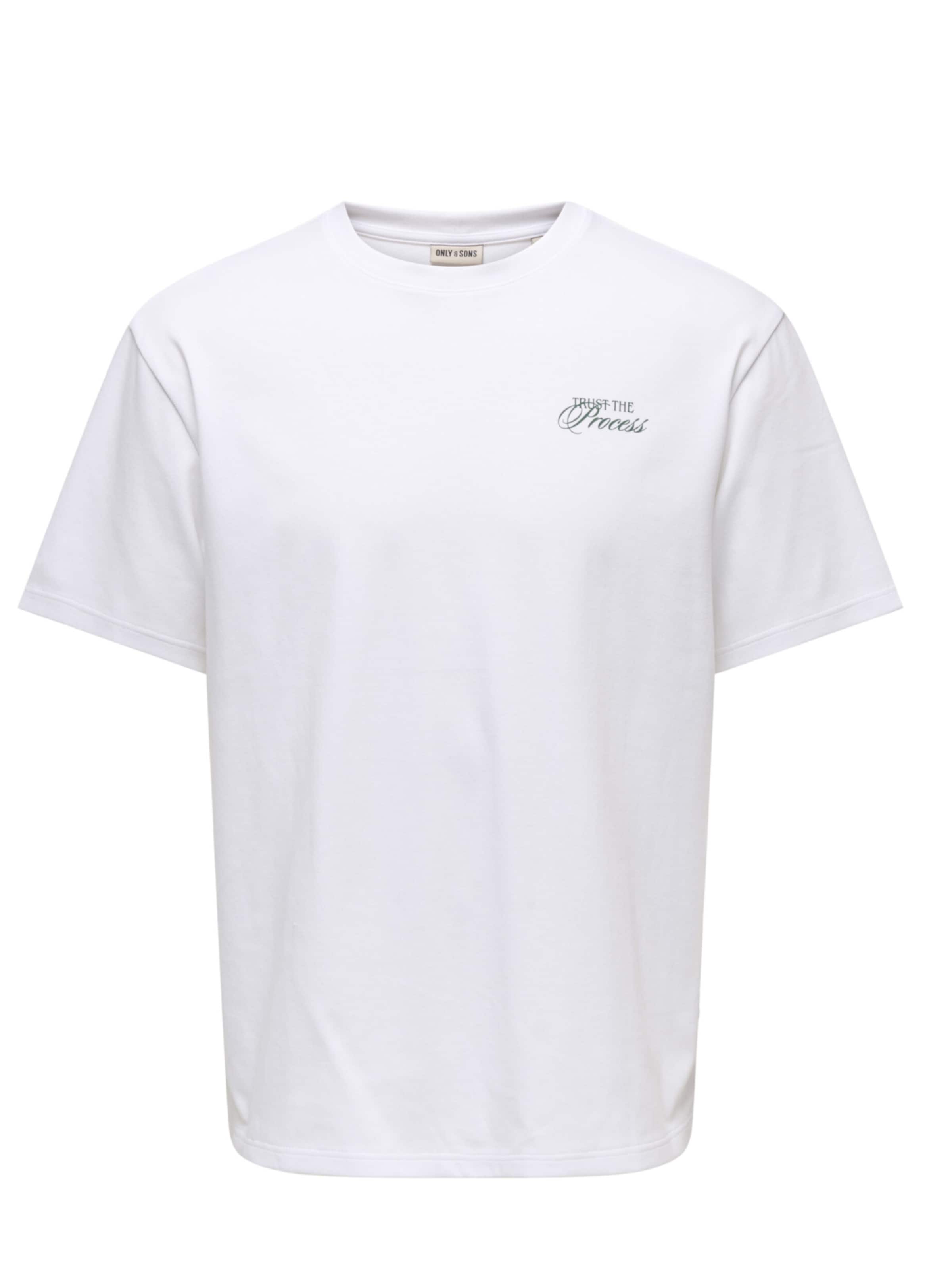 ONLY Shirt 'ONLY - Heren t-shirt' in Wit: voorkant