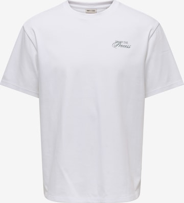 ONLY Shirt 'ONLY - Heren t-shirt' in Wit: voorkant